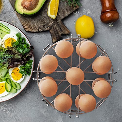 Egg Steamer Rack for Instant Pot - 2-Pack Stainless Steel Trivet | Stackable Racks to Hold 18 Eggs, For Pressure Cookers, Hard-Boiled & Deviled Eggs, Steaming, Meal Prep & Kitchen Use - color: Silver-2 Pack