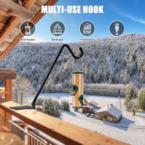 2 Pack 14 Inch Deck Hook, Deck Bird Feeder Hanger, Applicable Deck Thickness 1 Inch-3 Inch - size: 14 Inch