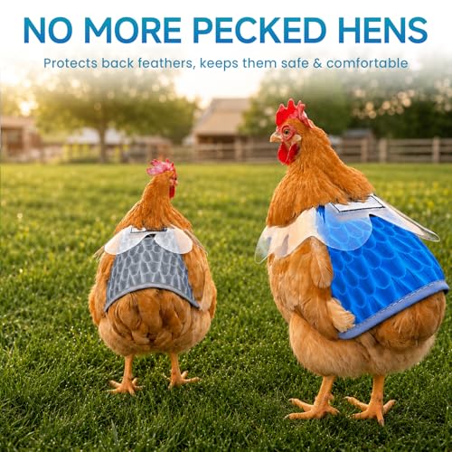 Chicken Saddles for hens with Wing | Chicken Apron Back Protector for Hens With Adjustable Strap, Chicken Hen Mating Saddle (Blue, Gray, Green) - color: Blue, Gray, Green
