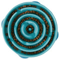Outward Hound Fun Feeder Slo Bowl – Large 4‑Cup Capacity, Slow Feeding, Medium to Large Dogs, Non‑Slip, Turquoise, Drop Pattern - color: Turquoise, size: Large