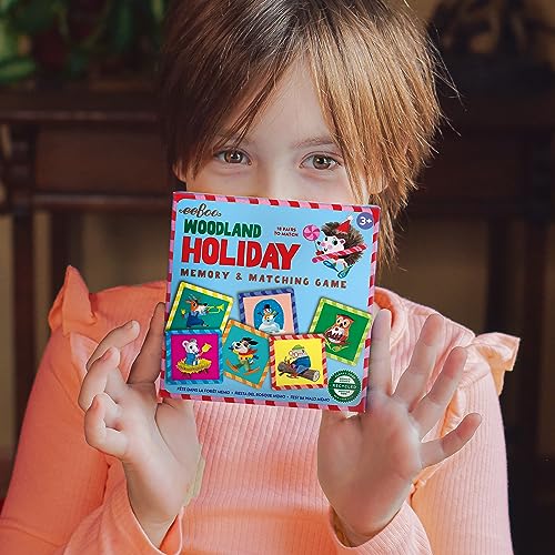 eeBoo: Memory & Matching Game- Woodland Holiday - 18 Themed Matching Pairs, Educational Preschool Game, Kids Ages 3+, 1-4 Players - style: Woodland Holiday
