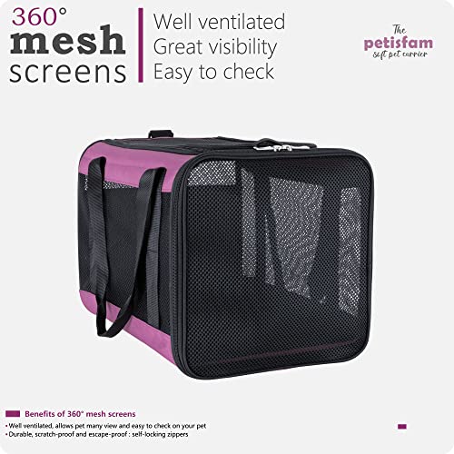 Soft Pet Carrier for Large and Medium Cats, 2 Kitties, Small Dogs. Easy to Get Cat in, Great for Cats that Don't Like Carriers (Viva Magenta) - color: Viva Magenta