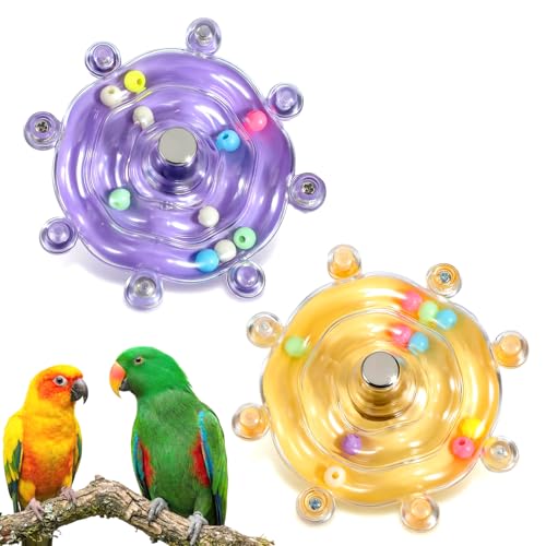 2 Pcs Bird Toys for Parakeets Colorful Budgie Toys Interactive Bird Cage Parrot Cockatiel Toy for Parakeets Cockatiels Conures Cage Small Birds Chewing Exercise Entertainment