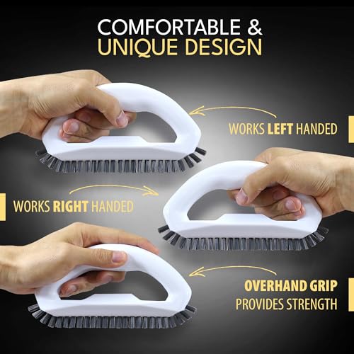 Grout Brush with Stiff Nylon Bristles, Heavy Duty Hand Grout Scrub Brush for Cleaning Baseboards, Floor, Corners, Tiles, Shower, Bath Tub, Floor, Tiles and Other Surfaces - color: Grout Brush