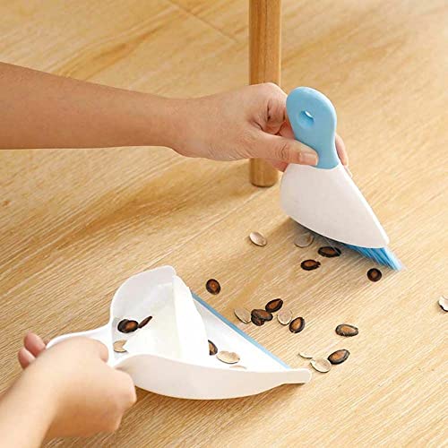 Dust pan Broom Brush Dustpan - Small Broom and Dustpan Set,Mini Broom and Dustpan,Small Dustpan and Brush Set for Home Cleaning, Sofa, Desk, Guinea Pig Cage, Cat Litter etc.（Light Blue） - color: Light Blue, size: 1 Set
