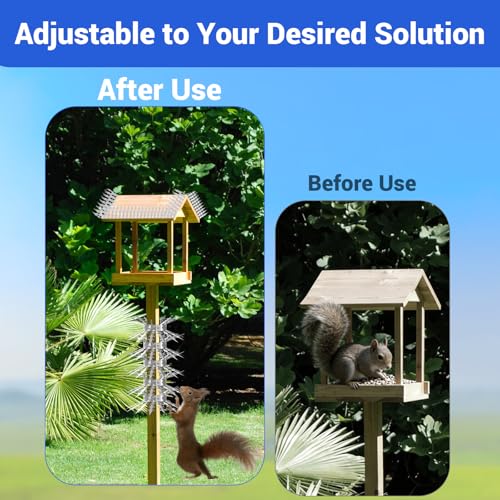 Bird Spikes Squirrel Proof Baffle for Bird Feeders, 160 Inch Avoid Climb Spikes for Outside, Fence, Wall, Tree, Drainpipes, Deterrent Spikes for Squirrel, Pigeons, Raccoon, Cat, Stainless Steel Spikes - size: 13.12FT