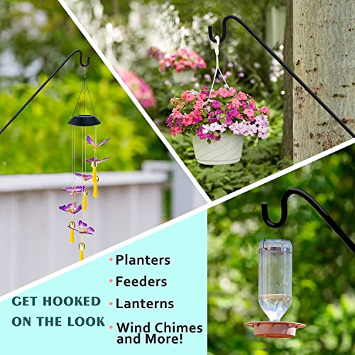 ERYTLLY 2 Packs Heavy Duty Deck Hook Wall Mounted, Extensible and Adjustable Deck Hook for Hanging Bird Feeder, Plants, Suet Baskets,Wind Chimes,Lanterns and More - size: Wall Pole - Adjustable Length - 2 Packs