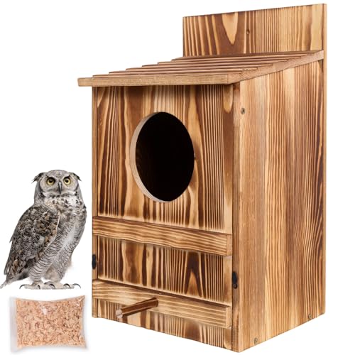 Owl Houses for Outdoors, Sturdy and Durable, Waterproof and Ventilated, Easy to Assemble, Suitable for owl Nesting, Courtyard, Terrace, Garden Decoration, Suitable for Wildlife Enthusiasts