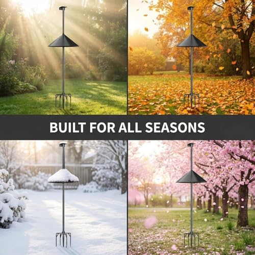 NSYOOMH Dia 1 Inch Bird Feeder Pole with 19" Proof Squirrel Baffle, Heavy Duty Metal, Bird House Pole Compatible Mount for Smart Camera Birdfeeder, Outdoor Feeding Station Stand Kit - 94" - size: 94 inch