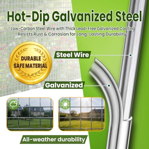 1/2 inch 36inx 100ft Hardware Cloth Chicken Wire Fencing 19G, Hot Dipped Galvanized After Welding, Wire Mesh Roll, Garden Fence, Poultry and Rabbit Barrier, Outdoor Metal Fencing - size: 1/2inch 36"x100'