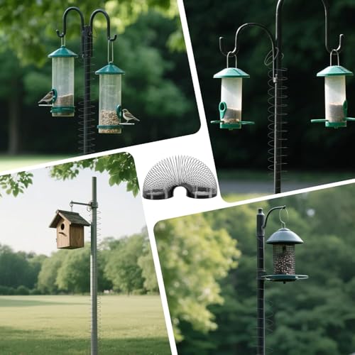 Foneso 2.3in Squirrel Proof Spring Device 2 Pack, Metal Squirrel Baffle Barrier Spring Guard, Hanging Coil Garden Accessories for Outdoor Bird Feeder Poles - size: 2.3in