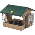 Birds Choice SN200-S Two-Sided Hopper Feeder, Recycled Bird Feeder w/Two Suet Cages, Medium, Taupe/Green | Two-Sided Recycled Plastic Feeder, Serves Seed and Suet Together, Weather-Resistant for Year-Round Feeding - style: Taupe/Green w/ Suet Cages