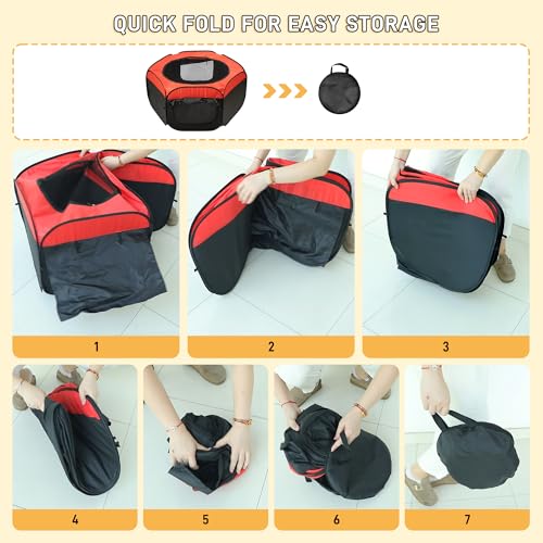 Upgrade Chick Starter Kit, 6-in-1 Chicken Brooder Box for Chicks Includes Pop-Up Chicken Playpen Tent,12 * 12" Heat Brooder Plate, Chicks Feeder, Waterer, Perch & Nesting Pad for Poultry Ducks Quail