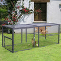 GUTINNEEN Chicken Run Chicken Coop Walk-in Metal Frame Extension Run Poultry Cage Hen House Rabbits Habitat Cage for Multi Coops Large - color: Chicken Run-(AIR29)