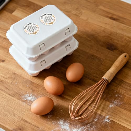 320 Pcs Farm Fresh Eggs Carton Labels, 2 Inch Round Eggs Handling Stickers Self-Adhesive Egg Packaging Stickers for Chicken Egg Box Container Farm Supplies - color: Egg Handling Label