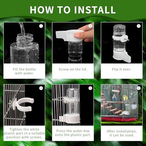 Pet Bird Automatic Water Dispenser,Bird Cage Hanging Drinking Device,Automatic Parrot Water Feeder,Budgies, Birds, Love Birds, Canary Drinking Fountains - size: 1 PCS