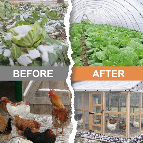 18 Mil Greenhouse Cover, 8x6 FT Clear Heavy Duty Greenhouse Tarp, UV Resistant Waterproof Green House Plastic Covering with Grommets for Garden, Farms, Nursery - size: Clear White 8FTx6FT