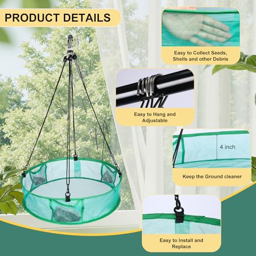 2Pcs Bird Seed Catcher for Outdoor Feeders, Bird Feeder Trays to Catch Seed, Upgraded Version Can Prevent Strong Winds. (16 inches) - style: 16 inches