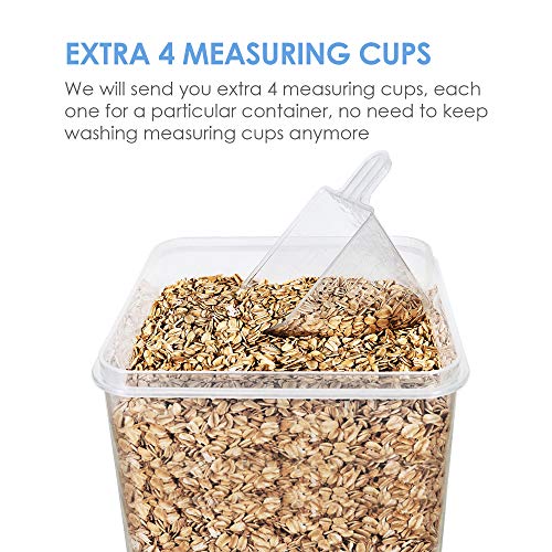 Vtopmart 6.5L Flour Sugar Storage Containers, 4 PCS, Blue | For Bulk Flour and Sugar Storage, Airtight Seal, Multiple Sizes, BPA Free, Food Grade Material, Dishwasher Safe (Not Lids) - color: Blue, size: 6.5L