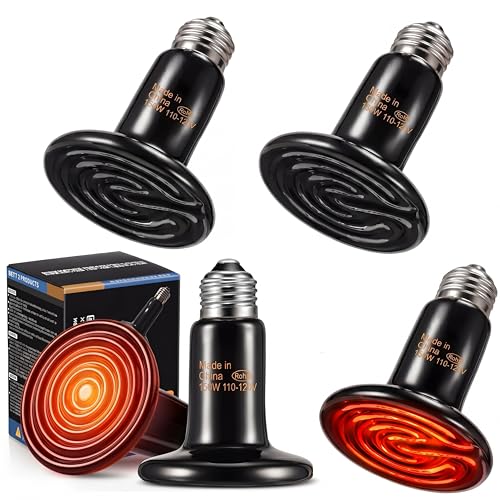 4 Pack 150W Ceramic Heat Emitter, No Light E26 Reptile Heater | For Bearded Dragon Lizard Turtle Tank, Brooder Heating, E26 Fits Terrarium, Ceramic Retains Warmth, Safe Infrared Output - style: 150W