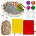Hamiledyi Bird Breeding Nest, Handmade Hemp Rope Bird Cage House, Bed with Natural Coconut Fiber Parakeet Nest Hatch House for Cockatiel Canary Lovebird Finch and Other Small Birds - color: Brown
