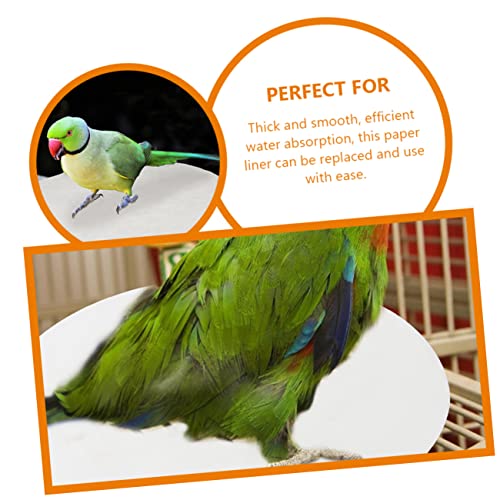 Yardwe Parrot Cage Bottom Sheets 100pcs Disposable Liners Round Bird Cage Liner Paper
