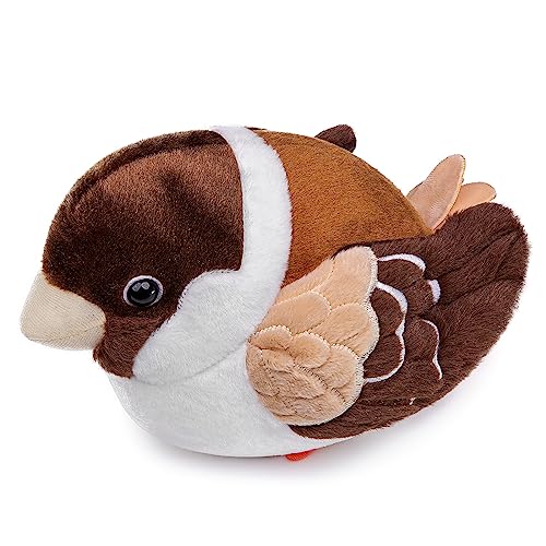 Sparrow Plush Toy - Realistic Sparrow Stuffed Animals 9inch, Cute Little Bird Raven Plush as Gift for Your Friends - style: Sparrow
