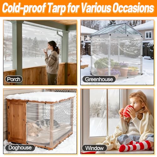 2pcs 4x7ft Chicken Coop Covers Accessories for Winter - Easy to Install Waterproof Chicken Run Tarp with Elastic Cords & Ropes - size: 4x7ft