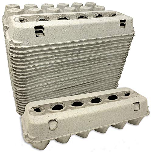 Vented Paper Pulp Egg Cartons Holds 1 Dozen Chicken Eggs (24 Pack)