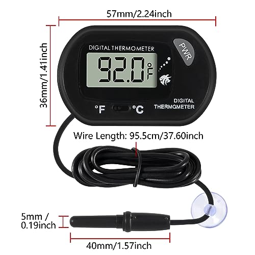 6Pcs Aquarium Thermometer Fish Tank Thermometer Reptile Fahrenheit Terrarium Water Temperature Indicator Test Digital with LCD Display Fahrenheit/Celsius - color: 6PCS