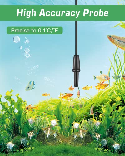 Zacro 2 Pack Digital Aquarium Thermometer, Fish Tank Thermometer, Water Thermometer with Large LCD Display,Reptile Thermometer for Fish Tank Water Terrarium - style: 2 Packs