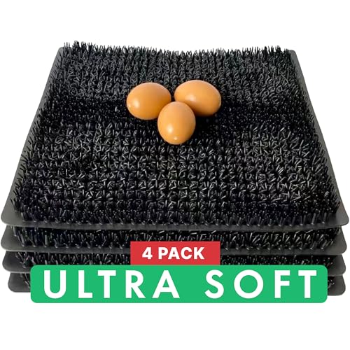 4 Pack Ultra Soft Washable Chicken Nesting Pads for Chicken Coop — Premium Food Grade Mats — 100% BPA Free — Durable & Easy to Clean Reusable Nesting Pads - size: 4 Pack