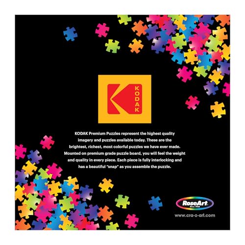 RoseArt Kodak Premium Bird Bath Garden 1000 Piece Jigsaw Puzzle | Fully Interlocking Pieces, Bonus Poster Included, Made in USA