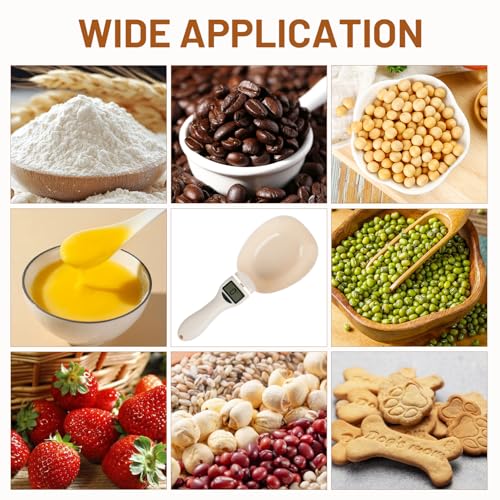 Digital Measuring Spoon Scale, Food Measuring Scoop Scale, Food Weight Scale Grams and Ounces, Polygons Measuring Spoon, ABS Kitchen Weight Scale for Food with LCD Screen, High Precision