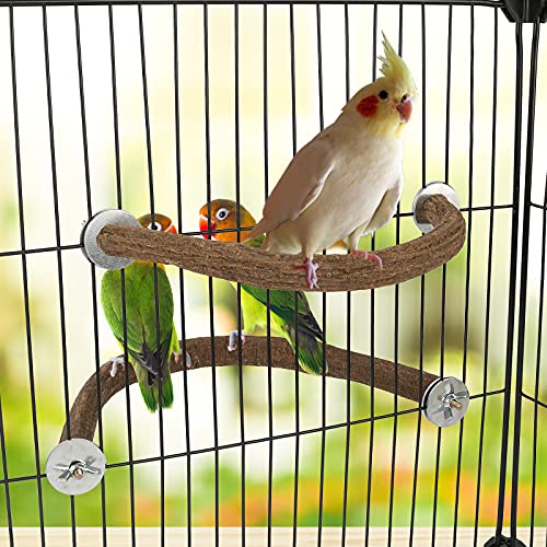 Rypet Natural Wood Bird Perch, U-Shaped Bird Perch for Cage (L) | Safe Chew & Rest Perch, Durable Non-Toxic Cage Accessory, for Parakeets, Cockatiels, Lovebirds, Budgies & Small Conures