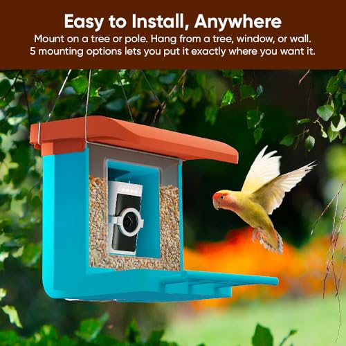 Wyze Bird Feeder Camera Case with Macro Lens (Blue) | Macro Lens Included; 5 Diy Mounting Methods; Weatherproof Cam Shield; Universal Wyze Compatible - color: Blue