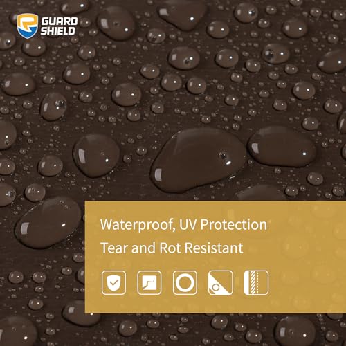 GUARD SHIELD Super Heavy Duty Brown/Silver Ploy Tarp Cover 10x10 Feet Waterproof Tarps 16mil Thick UV and Tear Resistant Tarpualin - color: Brown/Silver, size: 10x10