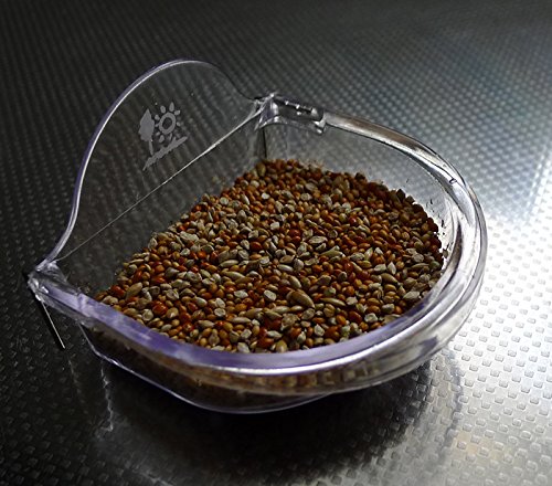 Bird Cage Seed Feeder Cup (L) Shallow Style 2pcs Set | For Lovebird, Cockatiel size bird - size: L