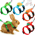 Tondiamo 4 Pcs Adjustable Bunny Harness and Leash Set for Small Pet,Fruit | Cute Vest Harnesses, for Rabbits Ferrets Guinea Pig Kitten Puppy, Small Pet Supply, Adjustable Straps, Fruit Design - color: Fruit