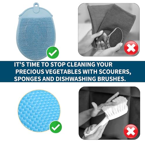 Vegetable Brush Vegetable Scrubber for Food - Vegetable Cleaner Potato Scrubber Brush Veggie Brush Vegetable Scrubber Potato Brush Veggie Scrubber - color: Blue