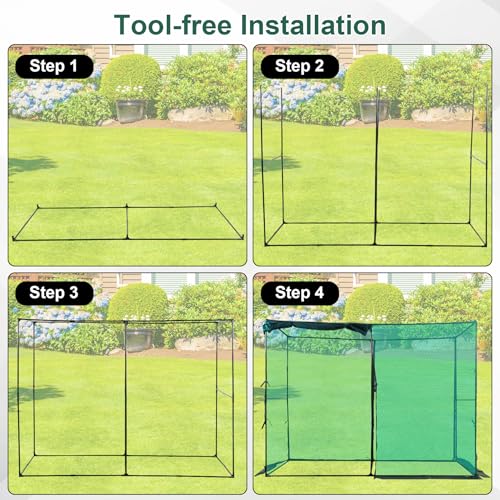 Crop Cage Plant Protection Tent 6.5 x 10 x 6.5 Feet | Easy to Install Protection Garden Cages, Crop Cages with Storage Bag Suitable for Garden Patio Lawn - size: 6.5 x 10 x 6.5 FT