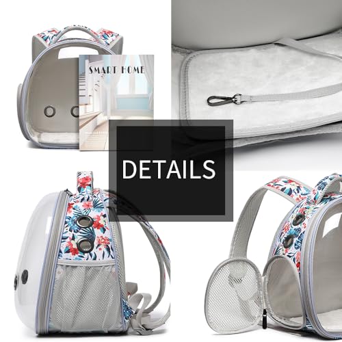 Portable Travel pet Backpack Carrier Hamster Bag Guinea Pig Bird Small Dog cat Turtle Carrier Rabbit Cage Squirrel Bearded Dragon Breathable Hangbag (Hua+Accessories) - color: hua+accessories