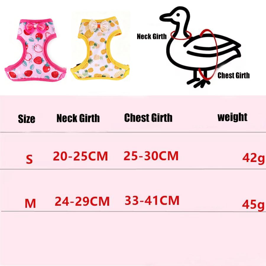 Chicken Harness and Leash Set Adjustable Mesh Breathable Pets Leashs Duck Training Harness for Goose Hen Rooster Parrots Dog Kitten,Pink Peach M - color: Pink, size: M( Chest 13-16.2")