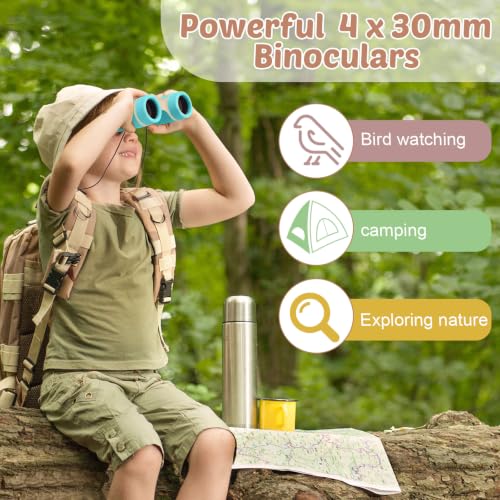 Yunsailing 9 Pack Kids Binoculars,Morandi | for Kids Folding Outdoor Explorer Toy for Bird Watching, Camp, Scavenger Hunt, Classroom Activities, VBS, Party Favor - color: Warm