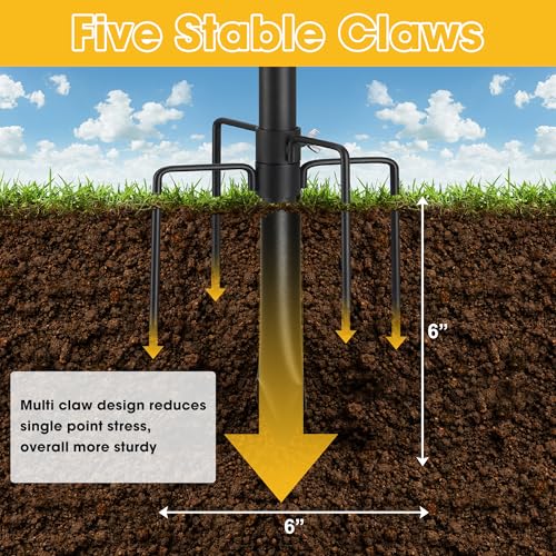 Bird House Pole for Outdoor, 72 Inch Heavy Duty Bird Feeder Pole with 5-Pronged Base, Stand for Backyard Garden Bird Watching,Matte Black,1 Pack (Without Bird House) - size: 72"