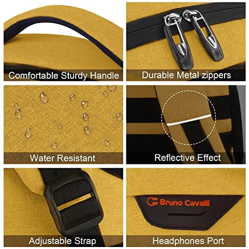 Laptop Backpack,Business Travel Anti Theft Slim College Backpack | Water Resistant Durable Computer Bag Gift for Women & Men Fits 15.6 Inch Laptop and Notebook - Yellow - color: Yellow, size: 15.6 Inch, style: Laptop