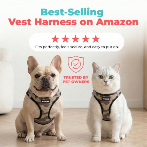 Voyager Step-in Air Dog Vest Harness - Army, X-Large | 20.5 - 23" in Chest, Reflective Bands, All Weather Breathable Air Mesh, Cats Compatible, Lightweight, Fast Drying - color: Harness (Army/Black Trim), size: XL (Chest: 20.5 - 23")