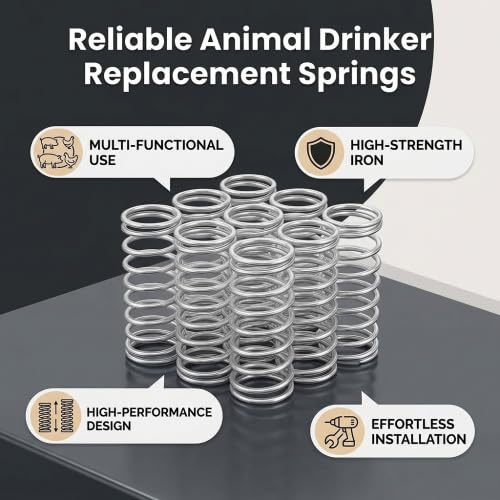 100PCS Pig Drinker Spring Set, Heavy Duty Iron Water Nipples Spring Replacement for Animal Drinking Fountains Chicken Pig Waterer Accessories
