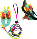 Escape-Proof Parrot Harness & Leash Set with Diaper - Adjustable Flight Suit with Bow & Safety Cord for Conures, African Grey, Parakeets, Doves (Yellow-S) - size: Yellow bow-S