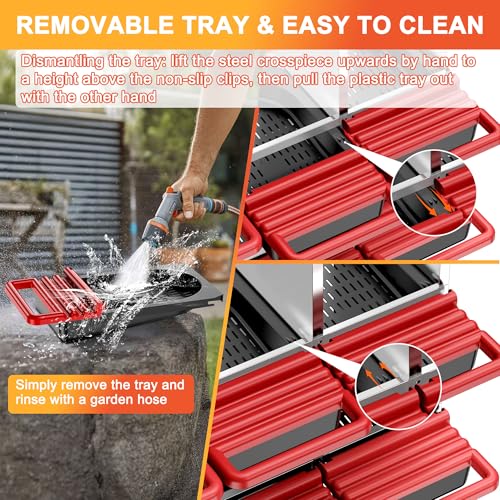 ZenxyHoC Two-Tier Chicken Nesting Box Red 6 Compartments | Metal Egg Laying Box with Rollout Egg Collection & Swing Perch for Backyard Chicken - size: 6 Compartments